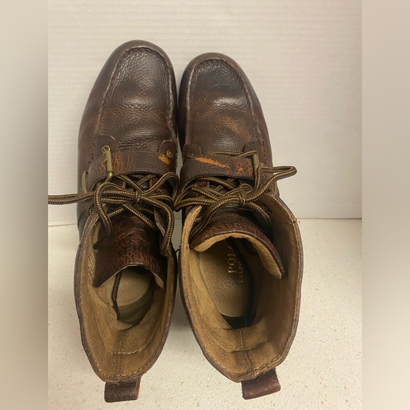 Ralph Lauren Redmond Dark Brown Leather Boots 9.5